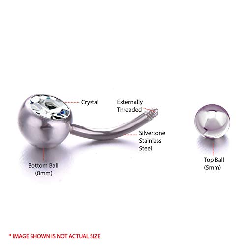 Stainless Steel Navel Ring - Round Belly Button Piercing